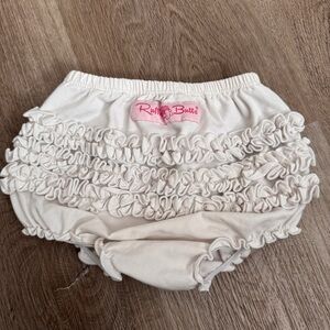 Ruffle Butts White Diaper Cover Baby Girls 6-12 Months
